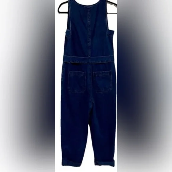 Rachel Comey Denim Utility Jumpsuit Wide Leg Sleeveless Belted Farm Boho Size 2 - Picture 3 of 10